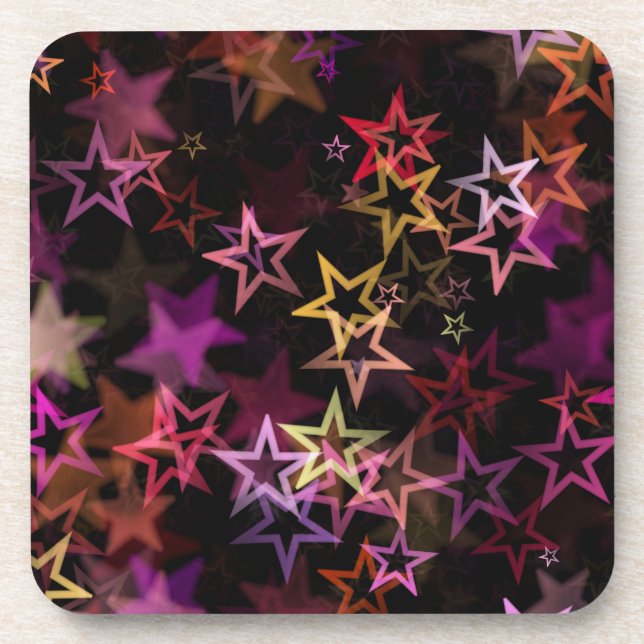 Colourful Stars Dance Whimsically  Coaster (Front)