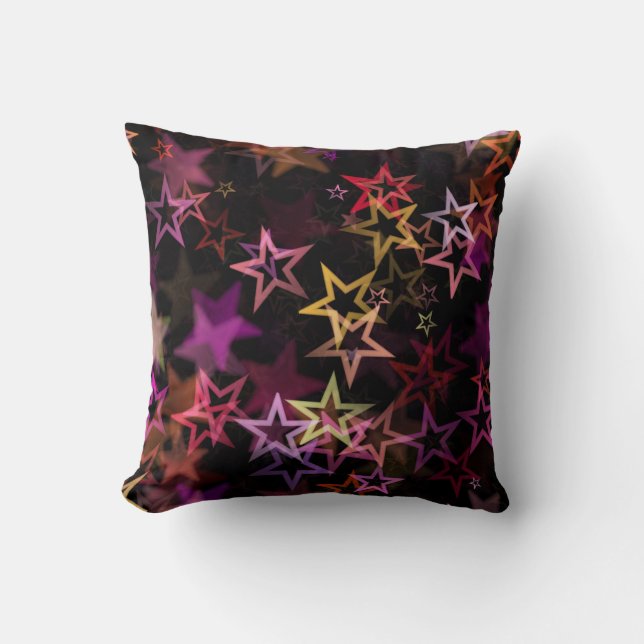 Colourful Stars Dance Whimsically  Cushion (Front)