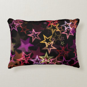 Colourful Stars Dance Whimsically Decorative Cushion