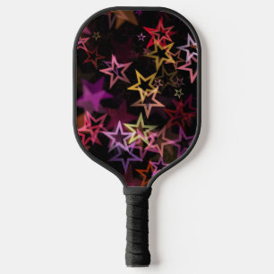Colourful Stars Dance Whimsically  Pickleball Paddle