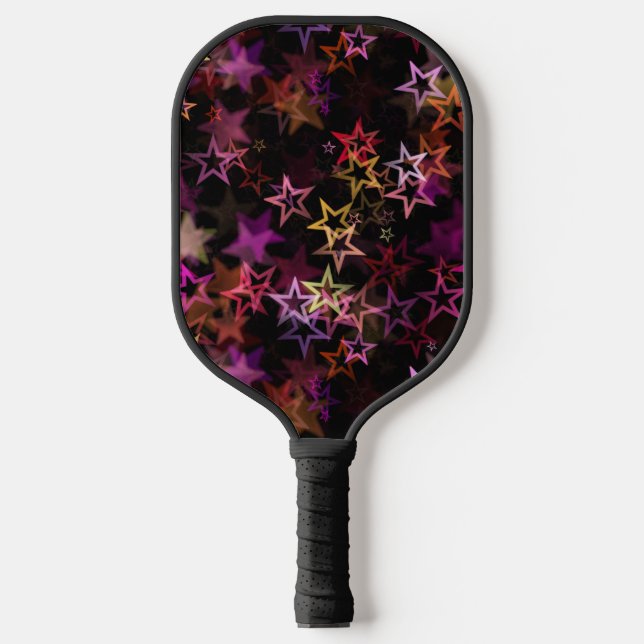 Colourful Stars Dance Whimsically  Pickleball Paddle (Front)