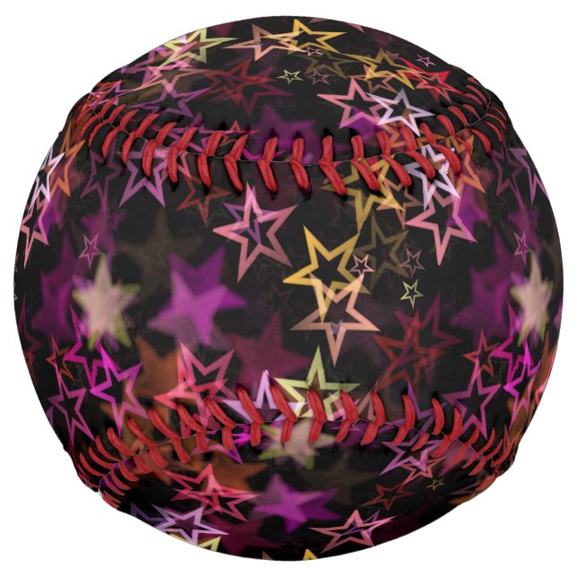 Colourful Stars Dance Whimsically  Softball (Front)