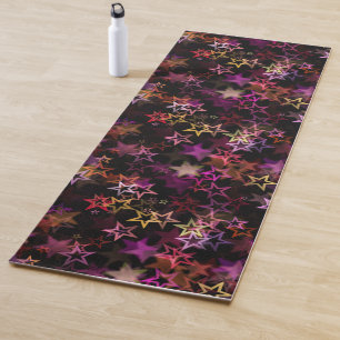 Colourful Stars Dance Whimsically Yoga Mat