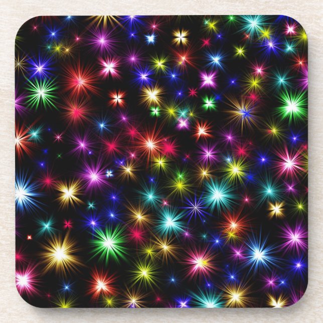 Colourful Stars Fireworks Design-27317 Coaster (Front)