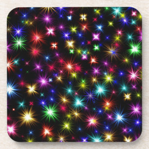 Colourful Stars Fireworks Design Coaster