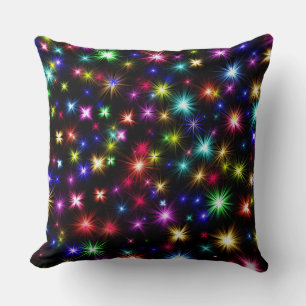 Colourful Stars Fireworks Design Cushion