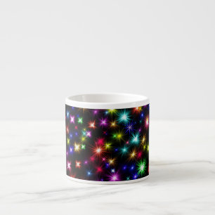 Colourful Stars Fireworks Design Espresso Cup
