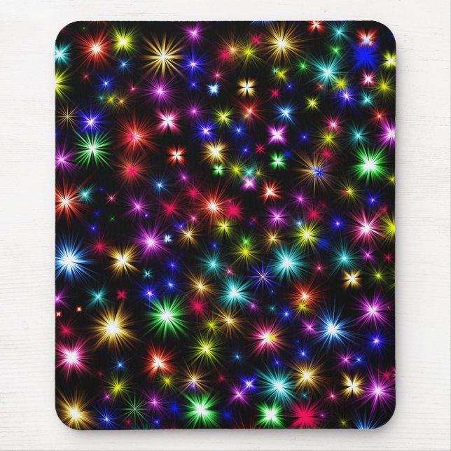Colourful Stars Fireworks Design Mouse Pad (Front)