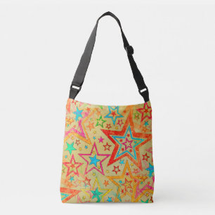 Colourful Stars grunge pattern seamless + your ide Crossbody Bag