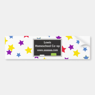 Colourful stars Homes school Co-op Bumper Sticker