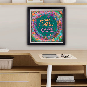 Colourful Stars Inspiring Right Thing Quote School Poster