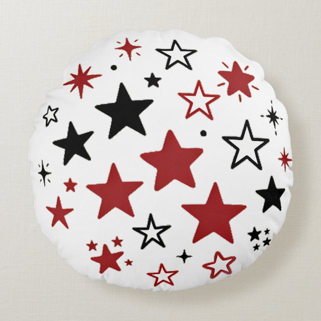 Colourful Stars Pattern Double Sided Throw Pillow (Front)