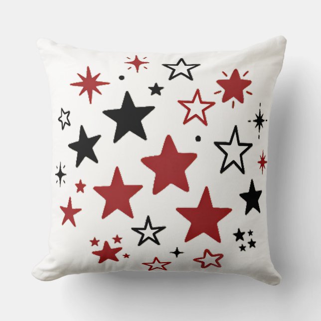 Colourful Stars Pattern Double Sided Throw Pillow (Front)