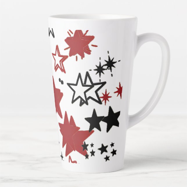 Colourful Stars Pattern Double Sided Throw Pillow Latte Mug (Right)