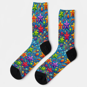 Colourful stars pattern socks
