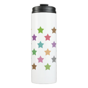 Colourful stars pattern thermal tumbler