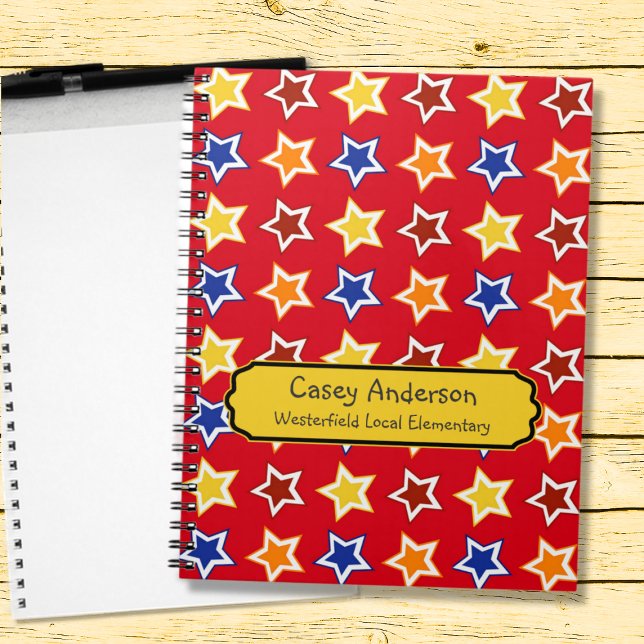 Colourful Stars Personalised Spiral Notebook (Creator Uploaded)