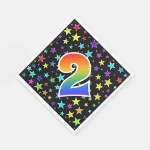Colourful Stars + Rainbow Pattern "2" Event # Napkin
