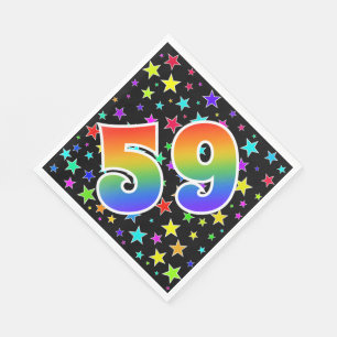 Colourful Stars + Rainbow Pattern "59" Event # Napkin