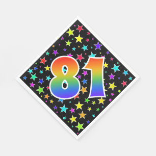 Colourful Stars + Rainbow Pattern "81" Event # Napkin