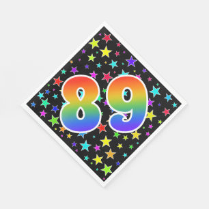 Colourful Stars + Rainbow Pattern "89" Event # Napkin