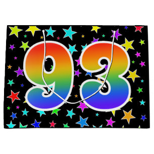 Colourful Stars + Rainbow Pattern "93" Event # Large Gift Bag