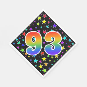 Colourful Stars + Rainbow Pattern "93" Event # Napkin