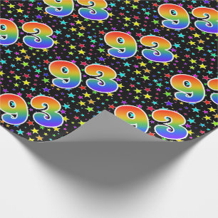 Colourful Stars + Rainbow Pattern "93" Event # Wrapping Paper