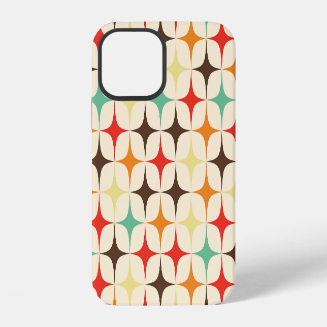 Colourful Stars Retro Geometric Pattern iPhone Case (Back)