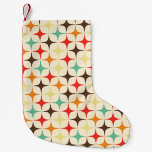 Colourful Stars Retro Geometric Pattern Small Christmas Stocking