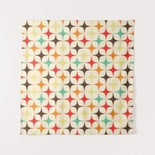 Colourful Stars Retro Geometric Pattern Tapestry