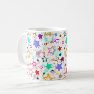 Colourful Stars White  Coffee Mug