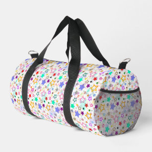 Colourful Stars White  Duffle Bag