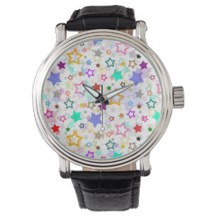 Colourful Stars White Watch