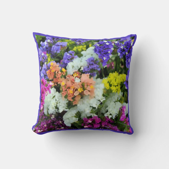 Colourful Statice Cushion (Front)