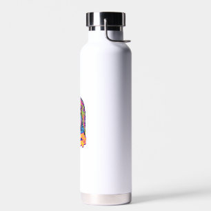 Colourful Stay Groovy Moo Deng Pygmy Hippo Design Water Bottle