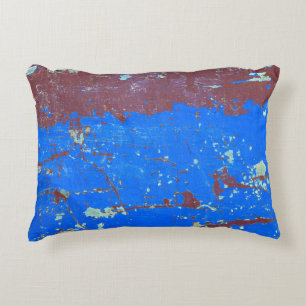 Colourful steel rust: abstract texture decorative cushion