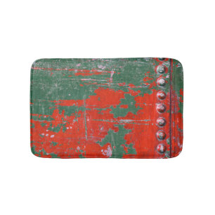 Colourful steel rust, textured background. bath mat