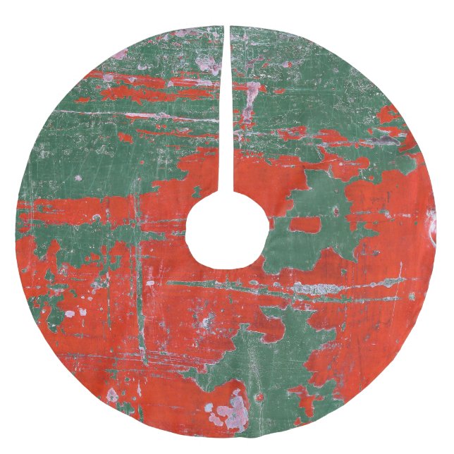 Colourful steel rust, textured background. brushed polyester tree skirt (Front)