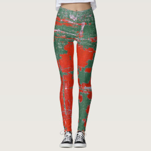 Colourful steel rust, textured background. leggings