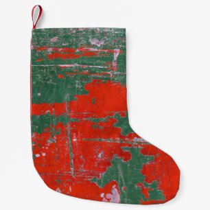 Colourful steel rust, textured background. small christmas stocking