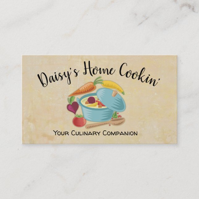 Colourful stew pot chef catering business card (Front)