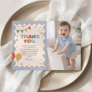 Colourful Stiped Fun Birthday Thank You Card Photo