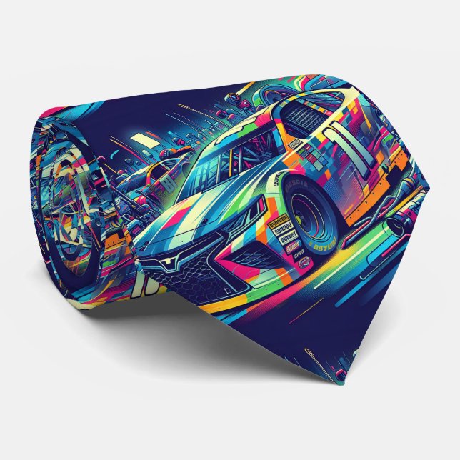 Colourful Stock Car Racing 3 Tie (Rolled)