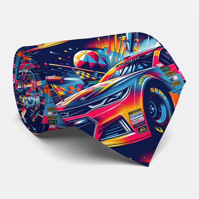 Colourful Stock Car Racing 5 Tie (Rolled)