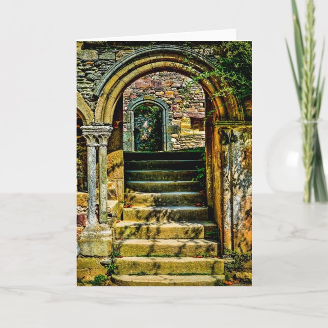 Colourful Stone Doorway Holiday Card (Front)