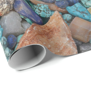 Colourful stone rock pebble natural texture wrapping paper
