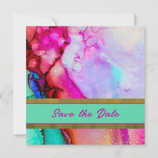 Colourful Stone Save The Date (Front)