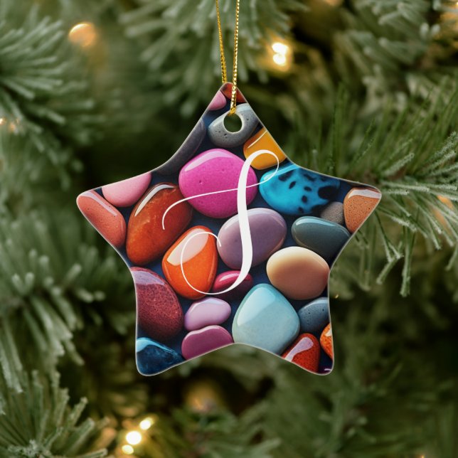 Colourful Stones Ceramic Ornament (Tree)