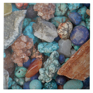 Colourful stones ceramic tile